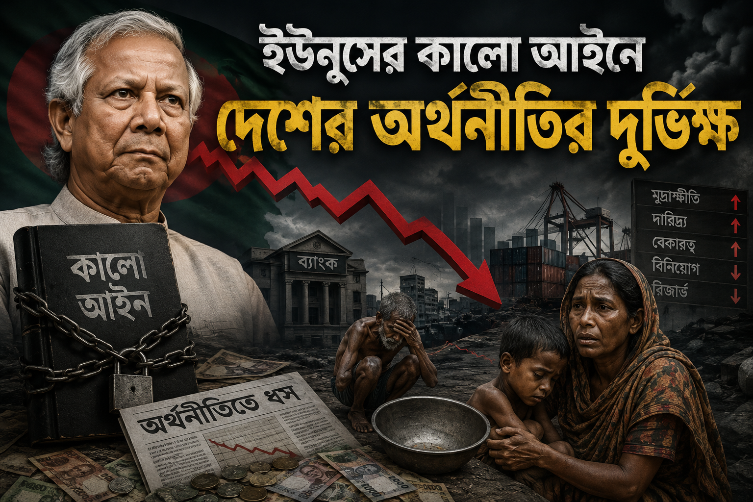 ইউনূসের কালো আইনে অর্থনীতির দুর্ভিক্ষ 